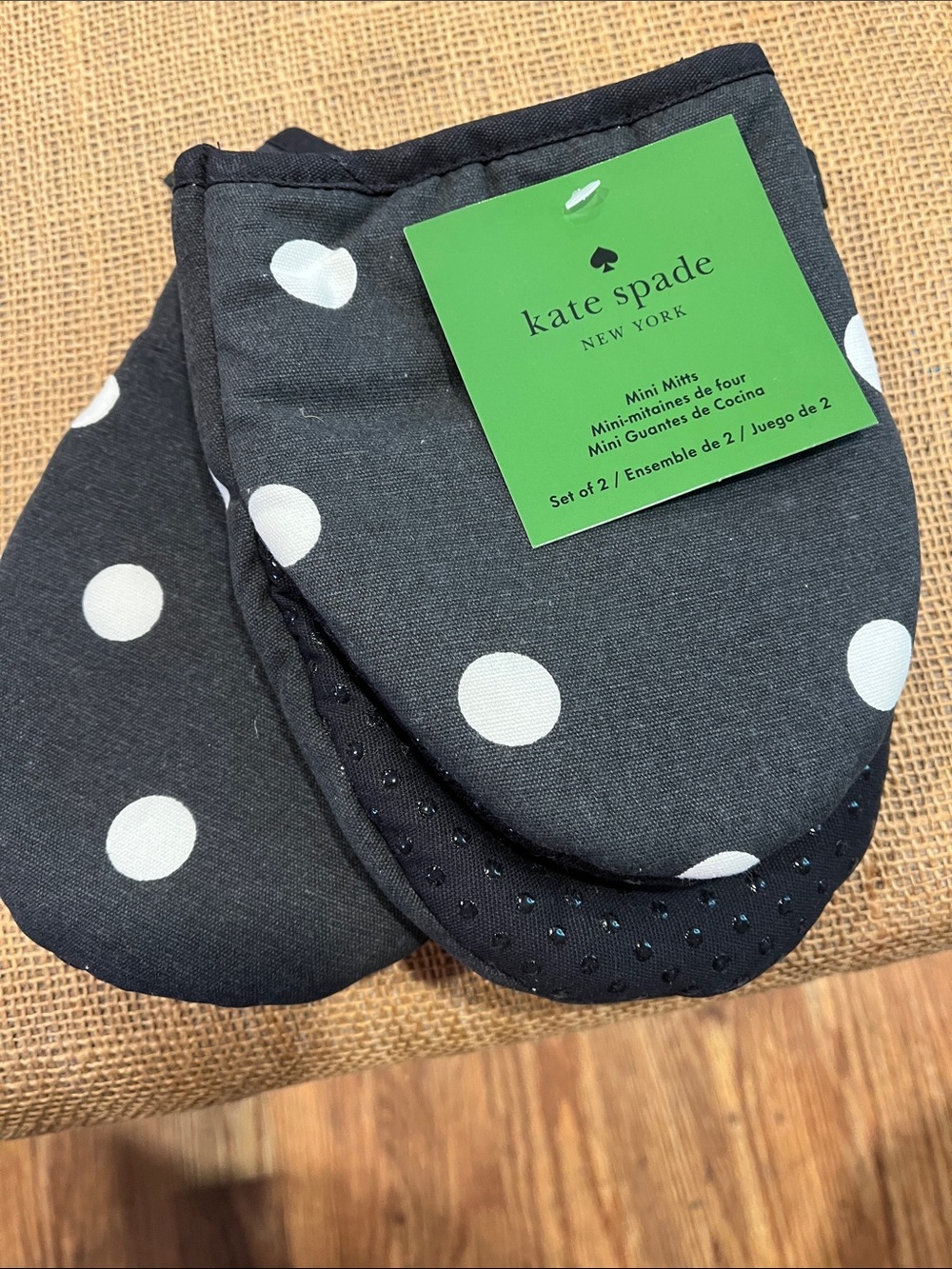 kate spade Black and White Polka Dot Mini Mitts